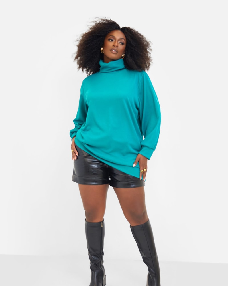 Plus size green turtleneck hotsell